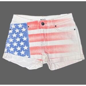 NWT BDG American Flag Denim Shorts Mid Rise Alexa 5 Pocket 25 Patriotic